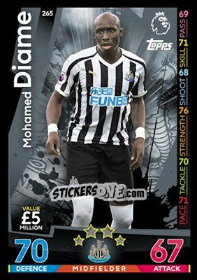 Cromo Mohamed Diame - English Premier League 2018-2019. Match Attax - Topps