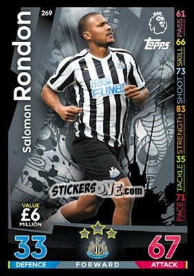 Sticker Salomon Rondon - English Premier League 2018-2019. Match Attax n. 269 - Topps