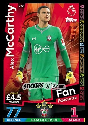 Sticker Alex McCarthy - English Premier League 2018-2019. Match Attax - Topps