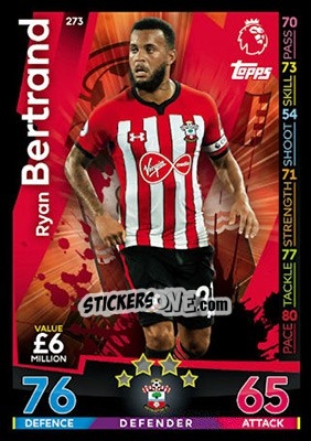 Cromo Ryan Bertrand - English Premier League 2018-2019. Match Attax - Topps