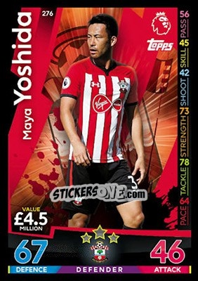 Sticker Maya Yoshida - English Premier League 2018-2019. Match Attax n. 276 - Topps