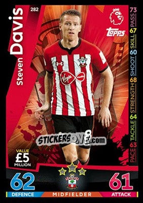 Cromo Steven Davis - English Premier League 2018-2019. Match Attax - Topps