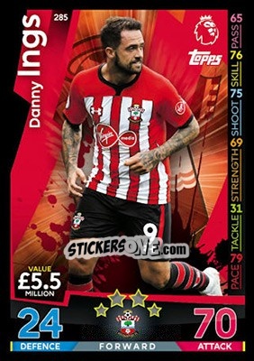 Cromo Danny Ings - English Premier League 2018-2019. Match Attax - Topps