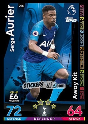Sticker Serge Aurier - English Premier League 2018-2019. Match Attax n. 296 - Topps