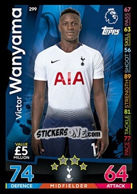 Sticker Victor Wanyama - English Premier League 2018-2019. Match Attax - Topps