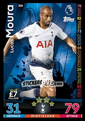 Figurina Lucas Moura - English Premier League 2018-2019. Match Attax - Topps