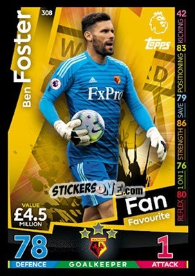 Sticker Ben Foster - English Premier League 2018-2019. Match Attax - Topps