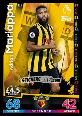 Figurina Adrian Mariappa - English Premier League 2018-2019. Match Attax - Topps