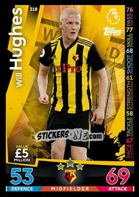 Figurina Will Hughes - English Premier League 2018-2019. Match Attax - Topps