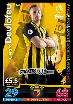 Sticker Gerard Deulofeu - English Premier League 2018-2019. Match Attax n. 322 - Topps