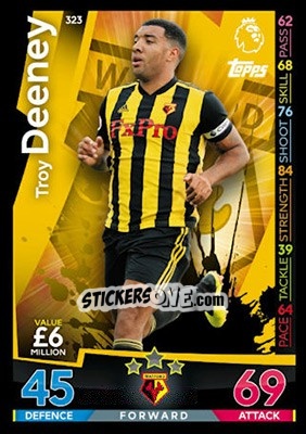 Cromo Troy Deeney - English Premier League 2018-2019. Match Attax - Topps