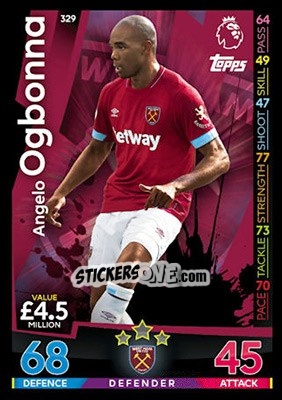 Cromo Angelo Ogbonna - English Premier League 2018-2019. Match Attax - Topps