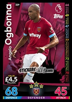 Sticker Angelo Ogbonna - English Premier League 2018-2019. Match Attax - Topps