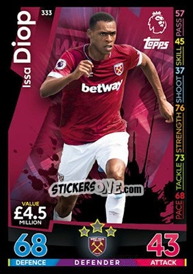 Figurina Issa Diop - English Premier League 2018-2019. Match Attax - Topps