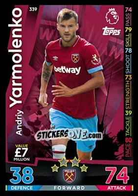 Figurina Andriy Yarmolenko - English Premier League 2018-2019. Match Attax - Topps