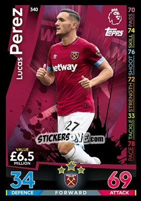 Sticker Lucas Perez - English Premier League 2018-2019. Match Attax - Topps