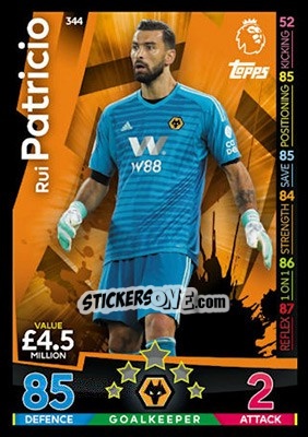 Sticker Rui Patricio - English Premier League 2018-2019. Match Attax - Topps