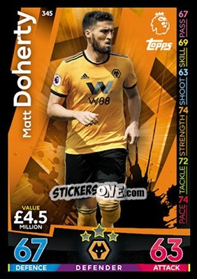 Sticker Matt Doherty - English Premier League 2018-2019. Match Attax - Topps