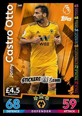 Figurina Jonny Castro Otto - English Premier League 2018-2019. Match Attax - Topps