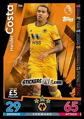 Sticker Helder Costa - English Premier League 2018-2019. Match Attax - Topps