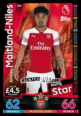 Figurina Ainsley Maitland-Niles - English Premier League 2018-2019. Match Attax - Topps