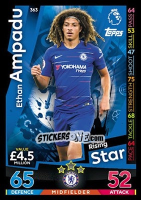 Sticker Ethan Ampadu - English Premier League 2018-2019. Match Attax n. 363 - Topps