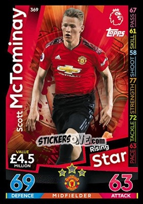 Sticker Scott McTominay - English Premier League 2018-2019. Match Attax n. 369 - Topps