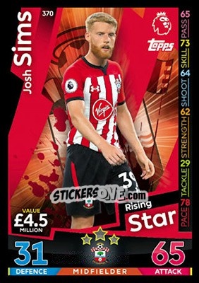 Sticker Josh Sims - English Premier League 2018-2019. Match Attax - Topps