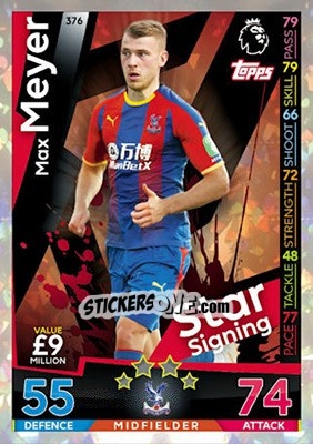 Sticker Max Meyer - English Premier League 2018-2019. Match Attax - Topps