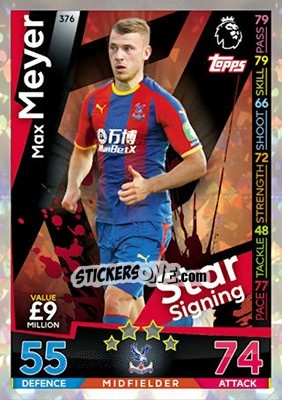 Cromo Max Meyer - English Premier League 2018-2019. Match Attax - Topps