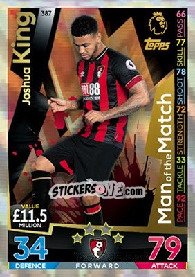 Sticker Joshua King - English Premier League 2018-2019. Match Attax - Topps