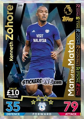 Cromo Kenneth Zohore - English Premier League 2018-2019. Match Attax - Topps