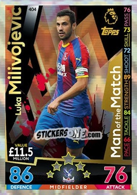 Sticker Luka Milivojevic - English Premier League 2018-2019. Match Attax n. 404 - Topps