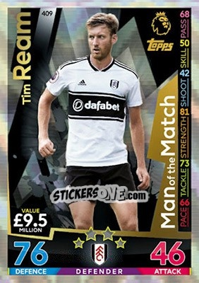 Cromo Tim Ream - English Premier League 2018-2019. Match Attax - Topps