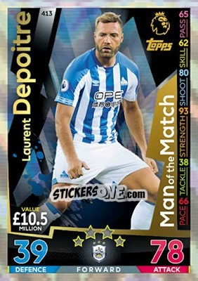 Sticker Laurent Depoitre - English Premier League 2018-2019. Match Attax n. 413 - Topps