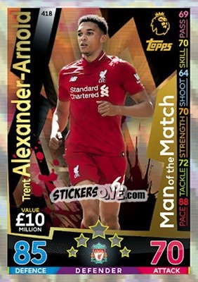 Sticker Trent Alexander-Arnold - English Premier League 2018-2019. Match Attax n. 418 - Topps