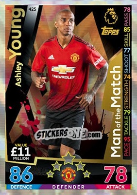 Cromo Ashley Young - English Premier League 2018-2019. Match Attax - Topps