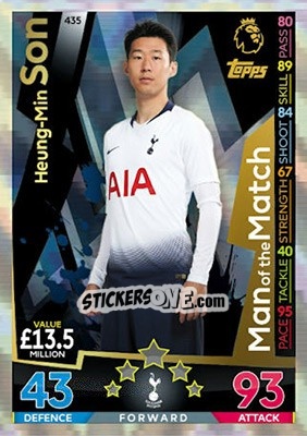 Sticker Son Heung-Min - English Premier League 2018-2019. Match Attax - Topps