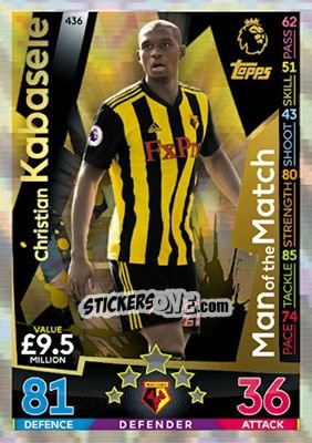 Figurina Christian Kabasele - English Premier League 2018-2019. Match Attax - Topps