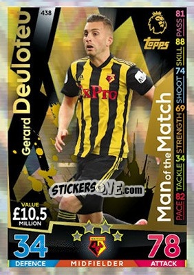 Sticker Gerard Deulofeu - English Premier League 2018-2019. Match Attax n. 438 - Topps