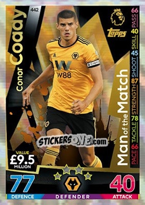 Sticker Conor Coady - English Premier League 2018-2019. Match Attax n. 442 - Topps