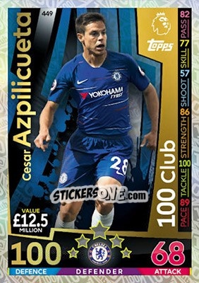 Sticker Cesar Azpilicueta - English Premier League 2018-2019. Match Attax n. 449 - Topps
