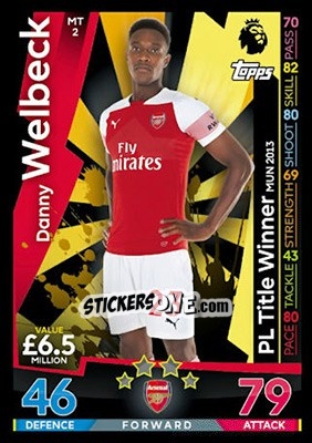 Sticker Danny Welbeck - English Premier League 2018-2019. Match Attax n. MT2 - Topps