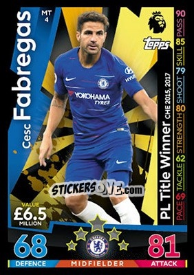 Sticker Cesc Fàbregas - English Premier League 2018-2019. Match Attax n. MT4 - Topps