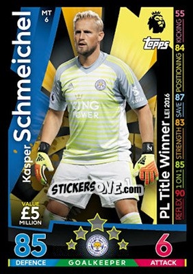 Sticker Kasper Schmeichel - English Premier League 2018-2019. Match Attax n. MT6 - Topps