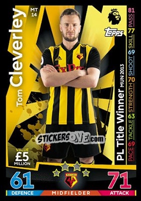 Cromo Tom Cleverley - English Premier League 2018-2019. Match Attax - Topps