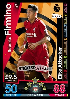 Sticker Roberto Firmino - English Premier League 2018-2019. Match Attax n. MT23 - Topps