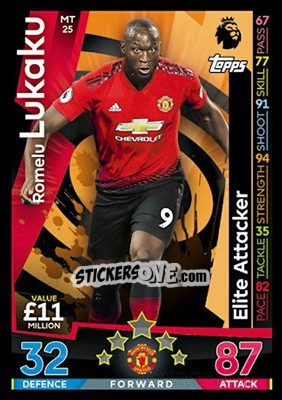 Sticker Romelu Lukaku - English Premier League 2018-2019. Match Attax n. MT25 - Topps