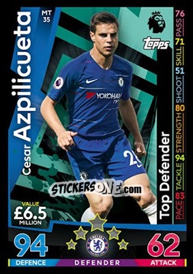 Sticker Cesar Azpilicueta - English Premier League 2018-2019. Match Attax n. MT35 - Topps