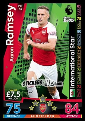 Sticker Aaron Ramsey - English Premier League 2018-2019. Match Attax n. MT46 - Topps